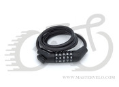 Замок Author ASL-44 SpirCod d.12x700 мм, кодовый, спиральный, цвет: черный 17060302