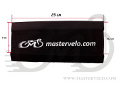 Защита рамы от цепи МастерВело Neoprene ШИРОКАЯ белая надпись mastervelo.com