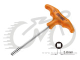 Ключ ICE TOOLZ 12D7 для спиц 3.6mm с Т-образной ручкой под квадратный нипель