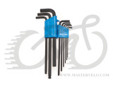 Набор шестигранников Park Tool HXS-1.2 1.5/2/2.5/3/4/5/6/8/10мм L-образный