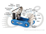 Мультитул Park Tool MTC-40, 2,5/3/4/5/6/8mm, T25/T30, отвёртка, выжимка цепи, адаптер накачки CO2, выравниватель роторов