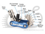 Мультитул Park Tool MT-40, 2,5/3/4/5/6/8mm, T25/T30, отвёртка, выжимка цепи, адаптер накачки CO2