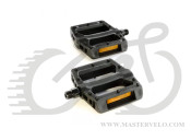 Педали Green Cycle GPD-M104, нейлоновые, шариковые подшипники, ось 9/16" бористая сталь (размер 113,5х105х26,4) 314 грамм