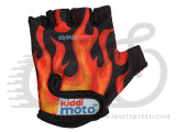 Перчатки детск Kiddimoto чёрные с языками пламени, М