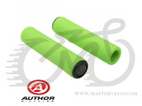 Ручки для велосипедного керма Author AGR SILICONE Elite l.130mm, колір: неоново зелені 33402032