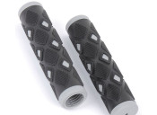 Ручки керма Velo Tread ROMB 130мм гелеві, чорно-сірі