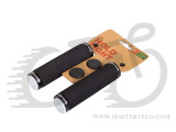 Грипсы Green Cycle GC-G222 130mm вспененная резина, черные с двумя черными замками