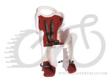 Сиденье заднее Bellelli MR FOX Standart B-Fix до 22кг, белое с красной подкладкой