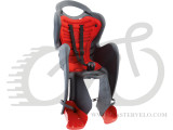 Сиденье заднее Bellelli Mr Fox Сlamp (на багажник) до 22кг, серое с красной подкладкой
