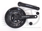 Шатуны V-Class MTB Delta 42/34/24Т, 8/7/6ск. звезды несъемные, L:170мм стальн., с защитой, черн.