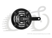 Шатуни Shimano FC-TY301, 175мм, 48x38x28, пластиковий захист, чорні, OEM AFCTY301E888CL