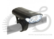 Фонарь передний Author Doppio 40 lm , аккумуляторный с USB , черный, 12002262