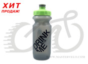 Фляга 600ml Green Cycle Drink Me с Big Flow valve, LDPI gray nipple/ lime cap/ gray matt bottle