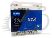 Цепь KMC X12 с замком, 126 звеньев, 12 звезд  silver/black