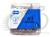 Цепь 112зв. 1/2x3/32 KMC K1 NARROW (K810) silver/silver