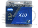 Цепь KMC X10 Silver/Black 1/2 X 11/128 114 звеньев с замком в боксе