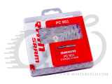Цепь Sram PC-951 с замком, 9ск. 114 звеньев, с покрытием, темно-серая, замок