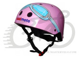 Шлем детский Kiddimoto очки пилота, розовый, размер S 48-53см