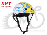 Шлем детский Kiddimoto полиция, белый, размер M 53-58см