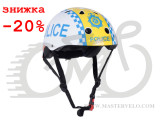 Шлем детский Kiddimoto полиция, белый, размер S 48-53см