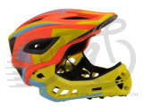 Шлем детский Kiddimoto Icon Full Face, оранжево-желтый, размер M 53-58см