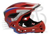 Шлем Kiddimoto Icon Full Face, красно-синий, размер M 53-58см